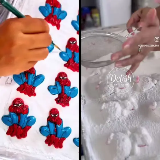 Decorated cookies and marshmallows