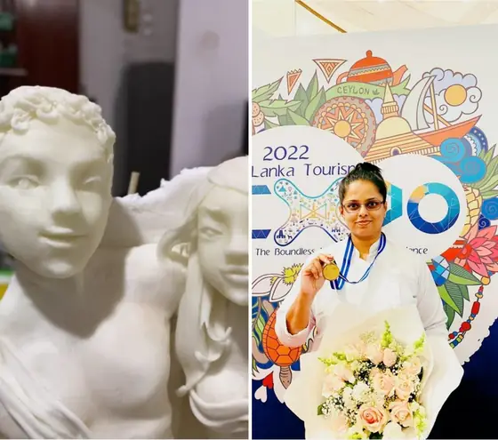 Sugar sculpture detail and award photo