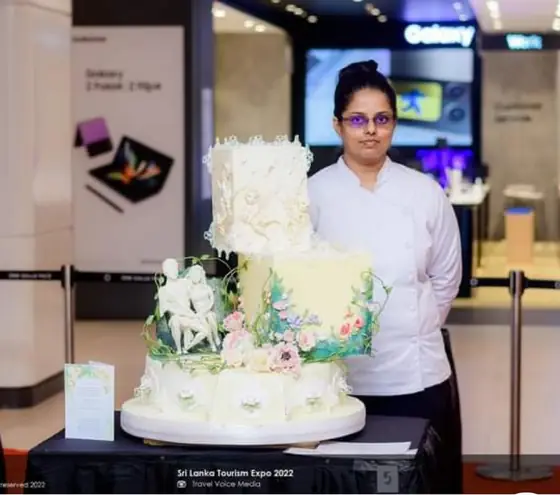 Mash with her gold-winning wedding cake