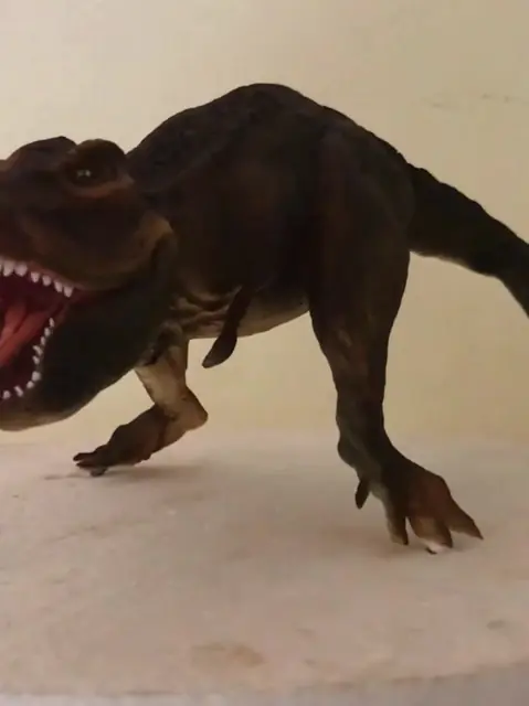 Sculpting a fondant T-rex